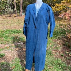 Mishi long double cotton duster over coat cardigan wrap M